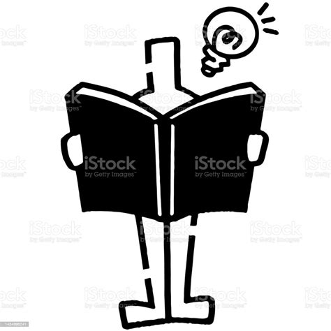 Stick Figure Reading Books And Gaining Knowledge Stock Illustration