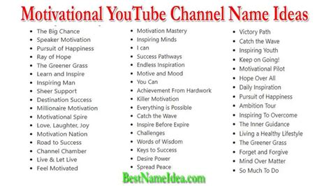 200 Best Motivational Youtube Channel Name Ideas 2023