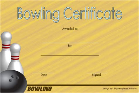 Bowling Certificate Template 1 Paddle Certificate