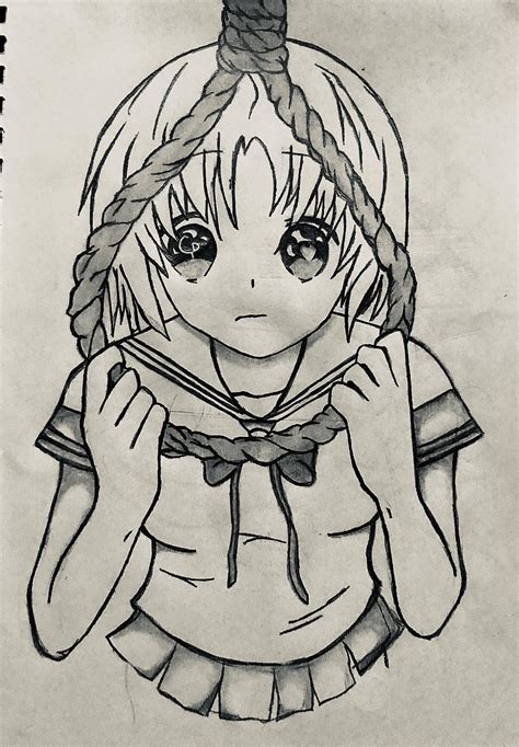 Sad Anime Girl Drawing Rdrawing