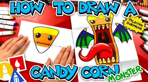 How To Draw A Candy Corn Monster Folding Surprise Art For Kids Hub