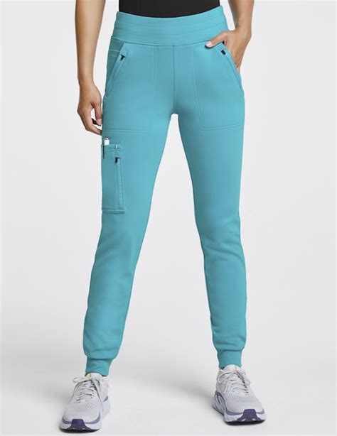 Womens Teal 10 Pocket Jogger Scrub Pants Jaanuu