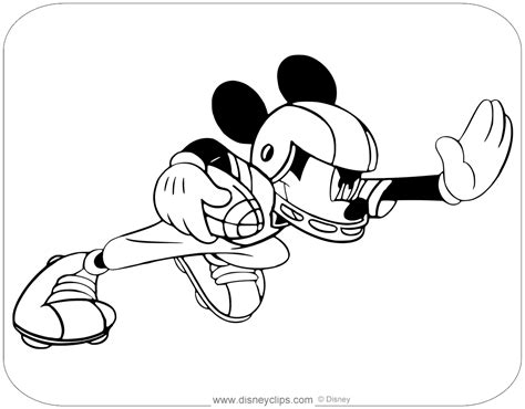 The basketball buff or a sports enthusiast in any age group could feel the highs of this great team game as they colour these pages anyplace anytime. Mickey Mouse Football Coloring Pages | Disneyclips.com
