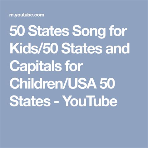 50 States Song For Kids50 States And Capitals For Childrenusa 50