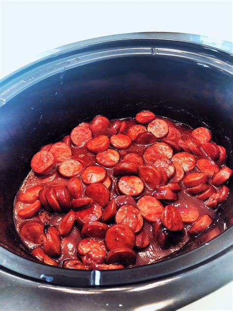 Crazy Simple Crockpot Barbecue Smoked Sausage At Home With Natalie