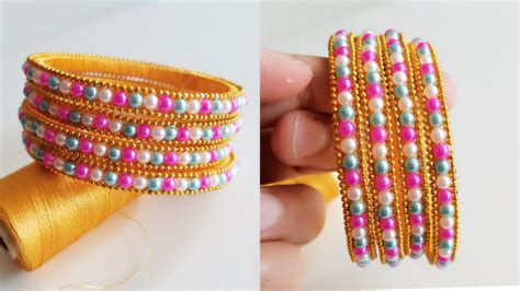 How To Make Silk Thread Bangles Making Silk Thread Fancy Pearl Side