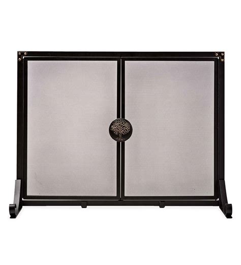 Small Greenwood Fire Screen With Doors Plow And Hearth