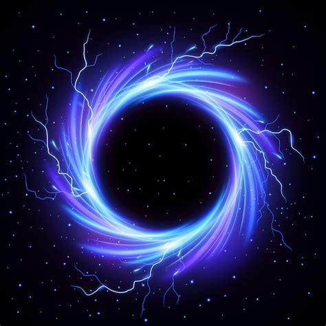Premium Vector Black Hole Vortex With Lightning Flash Outside Vector