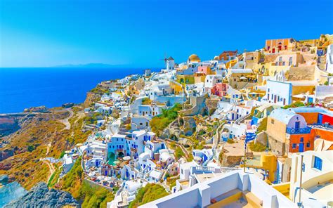 Aegean Sea Santorini Island Greece Capitals Fira I Oya Place Of One Of