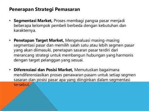 Strategi Pemasaran Dan Bauran Pemasaran 4 P Marketing Mix