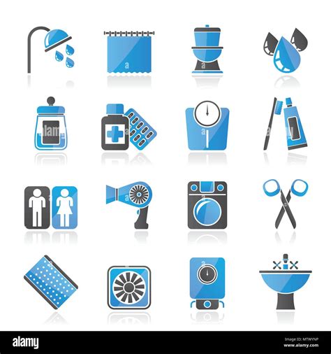 El Baño Y El Cuidado Personal Iconos Vector 2 Conjunto De Iconos