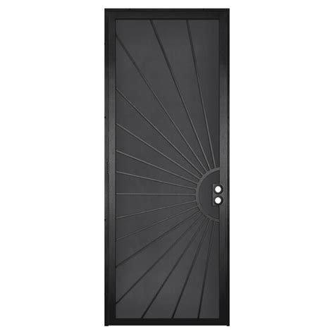 Unique Home Designs Solana Black Right Hand Outswing Security Door