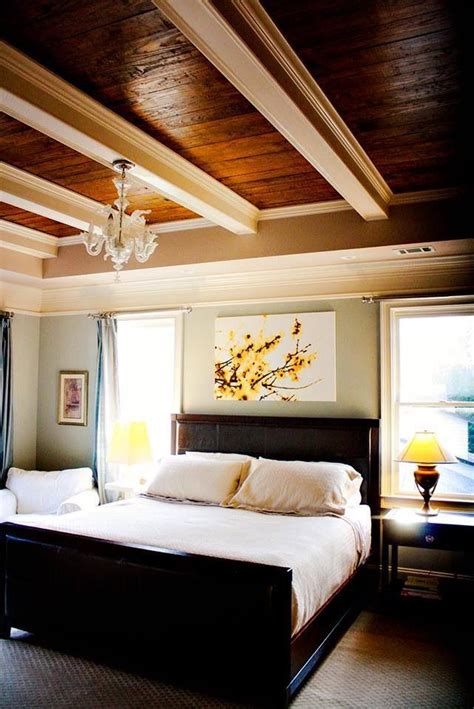 Master Bedroom Wood Ceiling I Like How The Beams Are Painted A