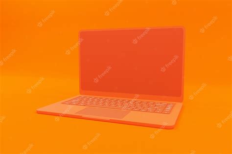 Premium Photo 3d Rendering Of Orange Laptop Illustration