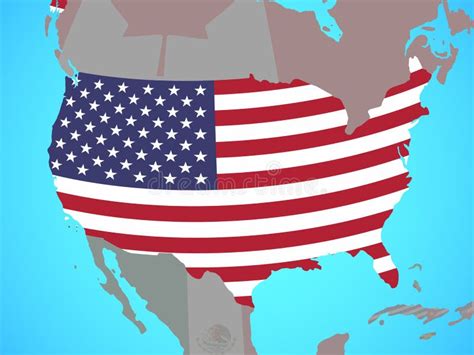 estados unidos con la bandera en mapa stock de ilustración ilustración de globo