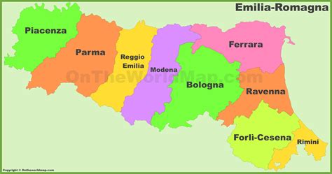 Emilia Romagna Provinces Map