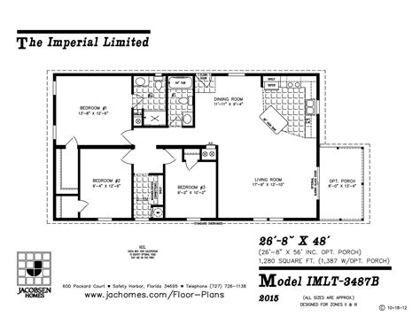 Imlt 3487b Mobile Home Floor Plan Ocala Custom Homes