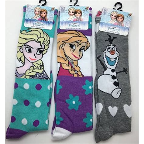 Frozen Anna Elsa Olaf Knee High Socks 3 Pack Pair Shoe Size 6 8 Continue To The Product At
