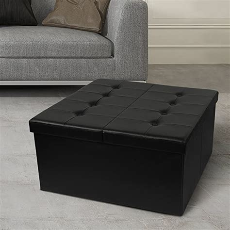 Otto And Ben 30 Storage Ottoman With Smart Lift Top Folding Square