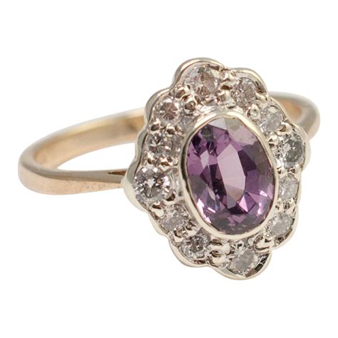 Violet Spinel And Diamond Cluster Ring Sold Plaza Jewellery