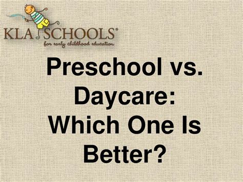Preschool Vs Daycare Which Is Better