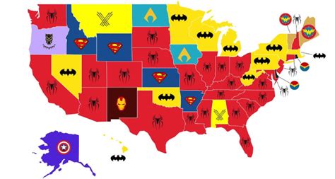 Most Popular Comic Book Superhero By State Richest Mofo