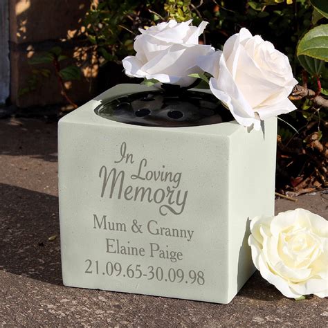Personalised Resin Memorial Vase In Loving Memory Memorial Etsy