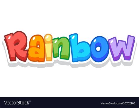 Font Design For Word Rainbow In Rainbow Color Vector Image