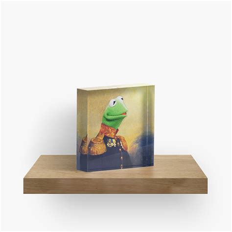 Kermit The Frog Retro Portrait Acrylic Block By Uselessnyc Redbubble