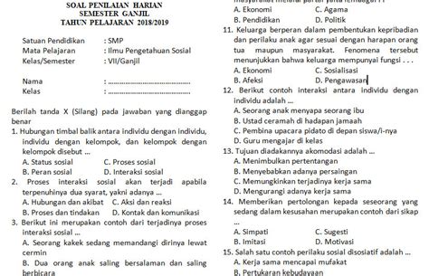 Soal Ips Kelas 7 Semester 1 Bab 1 Kurikulum 2013 Sobat Guru Free Nude