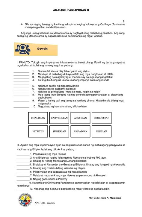 Pagkakasunod Sunod Ng Mga Pangyayari Sa Kwento Worksheets Grade 6 Photos