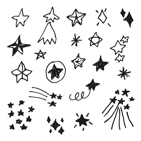 Premium Vector Vector Hand Drawn Stars Icons Doodle Stars