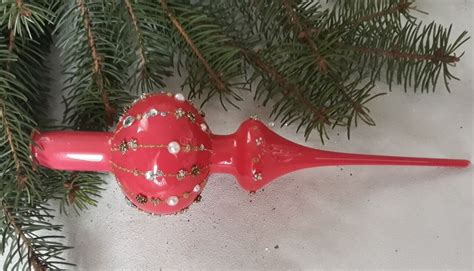 Vintage Christmas Glass Tree Topper 12 Inches Tree Topper Etsy