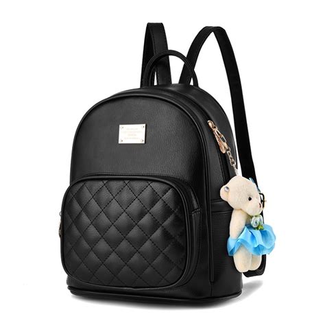 Add the finishing touch to her outfit with our new season range of girls bag. 2017 Pu Leather Women Backpack Casual Diamond Lattice ...