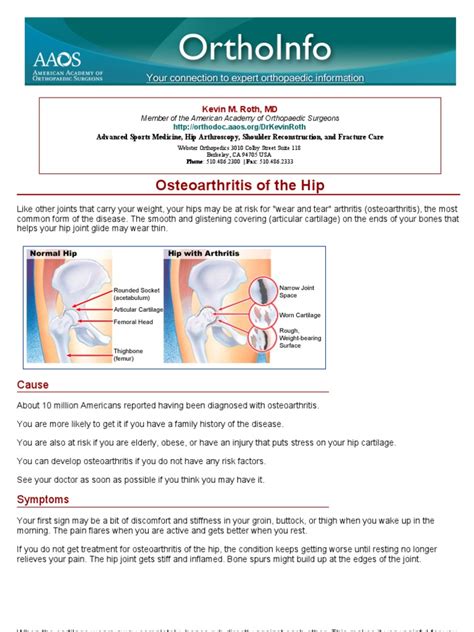 Osteoarthritis Of The Hip Orthoinfo Aaos Pdf Osteoarthritis Joint