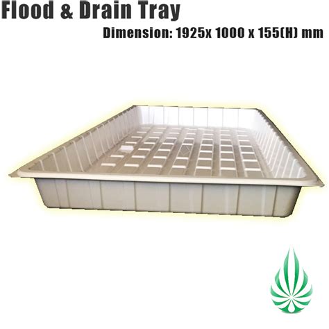 Flood Drain Tray 1925x1000x155mm Hydroponics Plant Grow Bed White