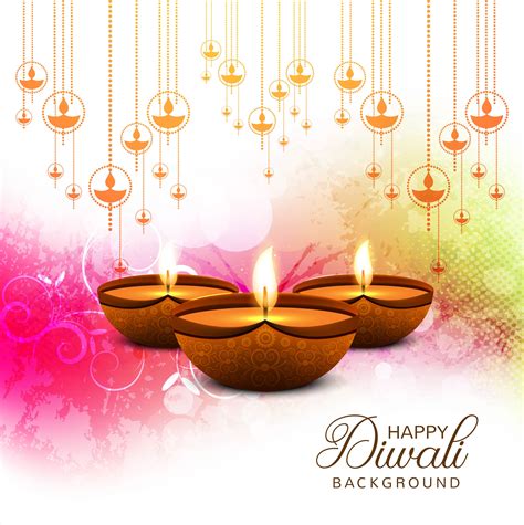 Happy Diwali Diya Oil Lamp Festival Card Background Illustration 249641