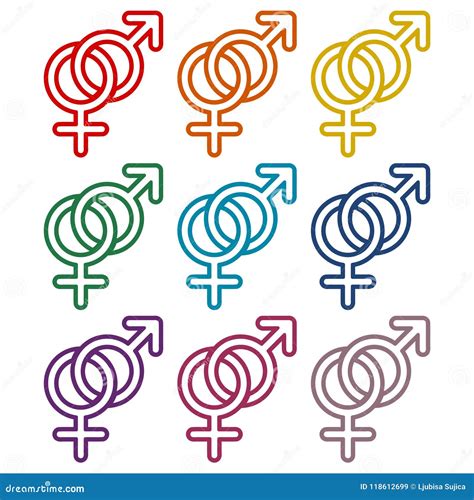 Male And Female Sex Symbol Set Stock Vector Illustration Of Cross Element 118612699