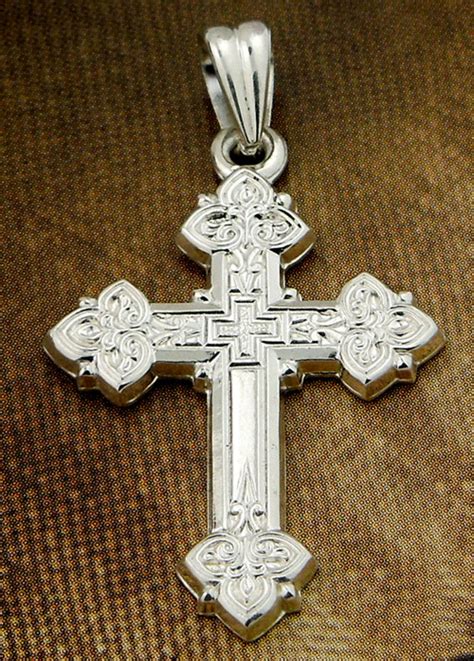 Sterling Silver Cross with High Polish Rhodium Finish - at Holy Trinity ...
