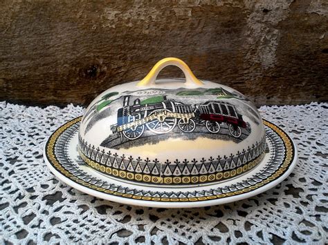 Railway Pv Covered Dish Portland Pottery Regal Works Etsy Pottery