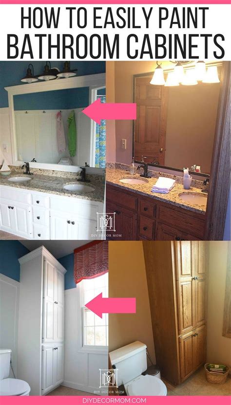 Love This Before And After On How To Paint Bathroom Cabinets This Is