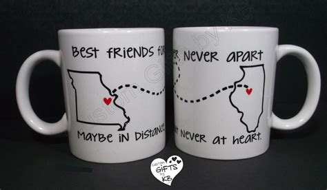 Finding the best for your bestie. Best Friends Forever Mug (1) mug, BFF Miss you , State and ...