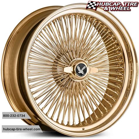 Player Wire Warrior 100 Spoke All Gold Two Wing Cap Gold Wheels Chrome
