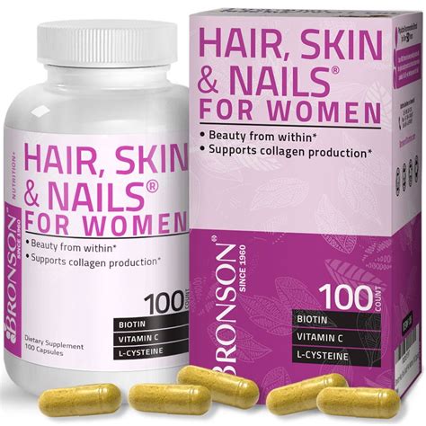 Bronson Hair Skin And Nails For Women Biotin Vitamin A C E B2 B6
