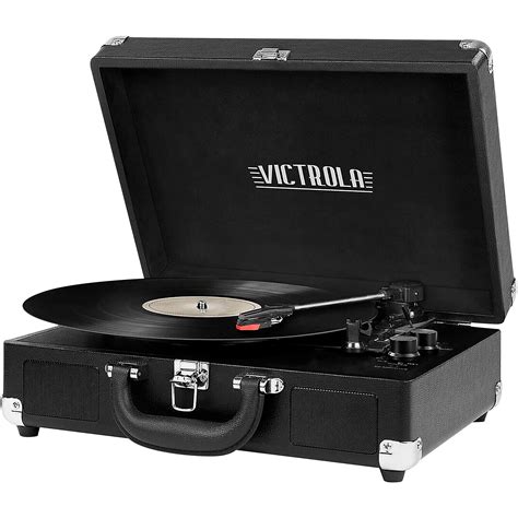 Victrola Bluetooth Portable Suitcase Record Player Black Musicians