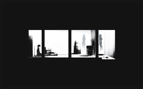 Grey Scale Photo Of Man Inside Room Illustration Hd Wallpaper