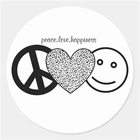 Peace Love And Happiness Sticker Zazzle In 2022 Peace And Love