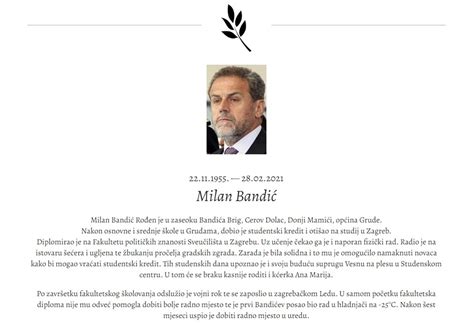 Umro Je Milan BandiĆ