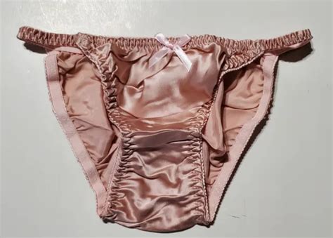 Silk Liquid Satin String Bikini 6m Icey Pink Shiny Sissy Bikini Panty