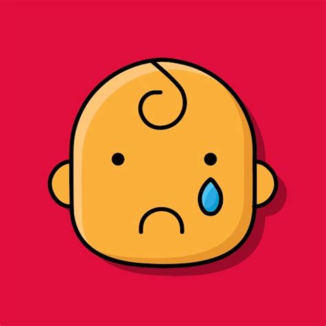Premium Vector Sad Crying Cute Babies Face Emoji